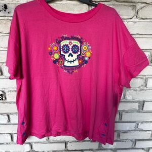 Disney Epcot international flower & garden festival 2024 shirt  skull face
